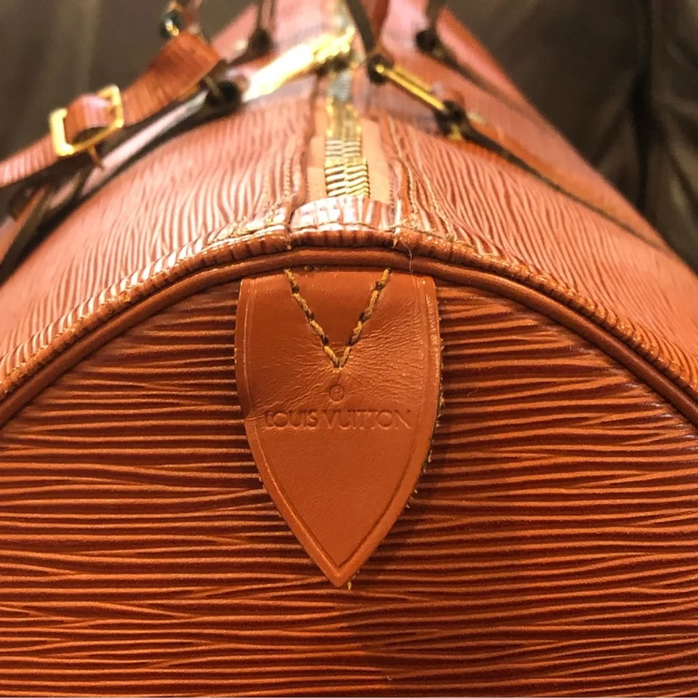 Vintage LOUIS VUITTON LV 50 Kenyan Fawn Rust Orange Epi Leather Travel Tote Bag - Picture 11 of 17